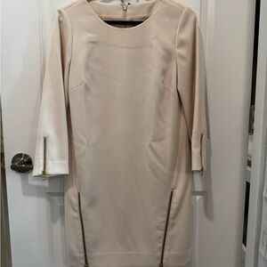 J. Crew Cream Sheath Dress with Bateau Neckline